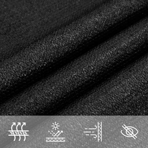 Sonnensegel 160 g/m² Trapezform Schwarz 4/5x4 m HDPE
