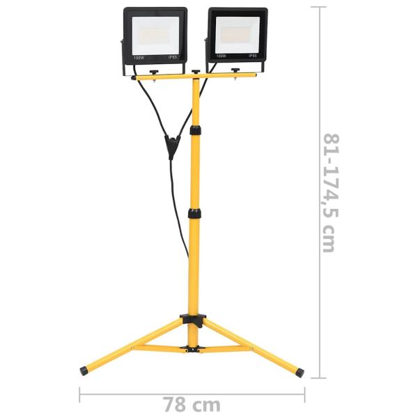 LED-Fluter mit Stativ 2x100 W Kaltweiß