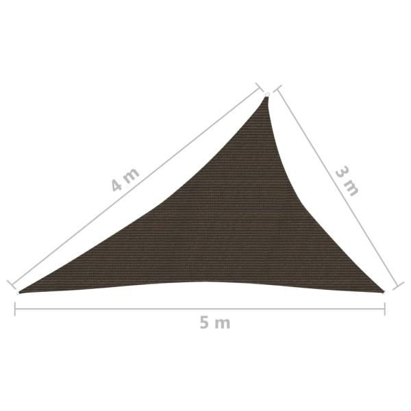 Sonnensegel 160 g/m² Braun 3x4x5 m HDPE