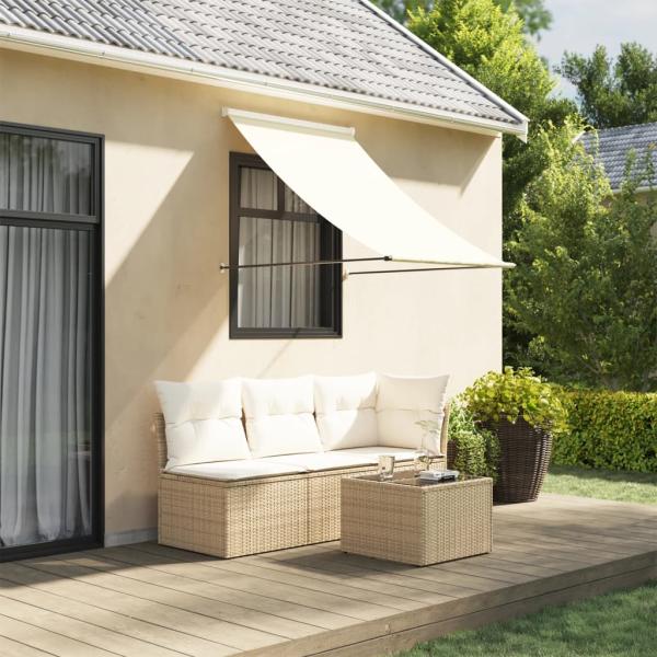 ARDEBO.de - Markise Einziehbar Creme 100x150 cm Stoff und Stahl