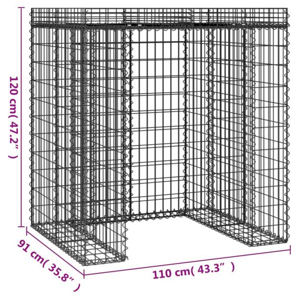 Gabionen-Mülltonnenbox 110x91x120 cm Verzinktes Eisen