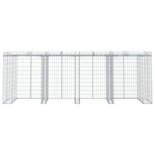 Gabionen-Mülltonnenbox 350x91x120 cm Verzinktes Eisen