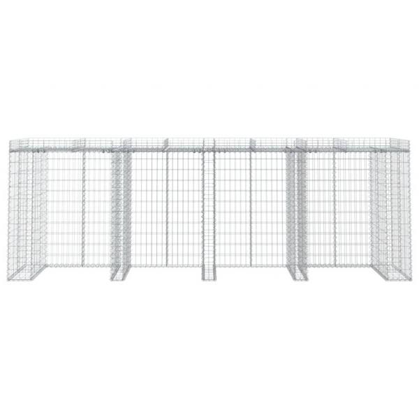 Gabionen-Mülltonnenbox 350x91x120 cm Verzinktes Eisen