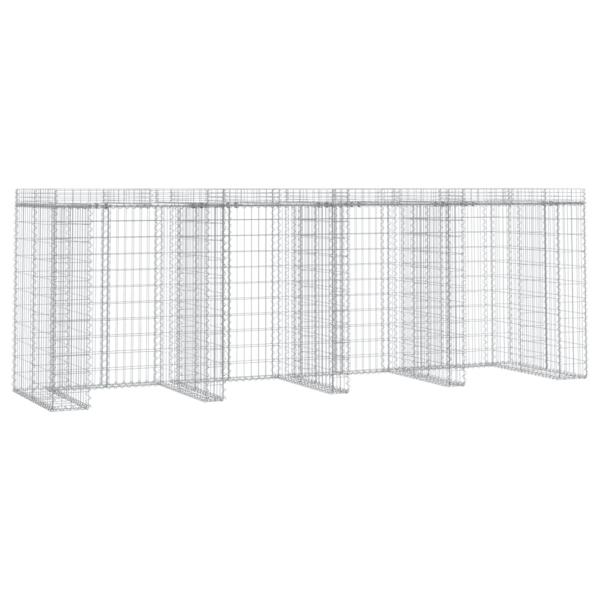 Gabionen-Mülltonnenbox 350x91x120 cm Verzinktes Eisen