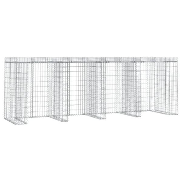 Gabionen-Mülltonnenbox 350x91x120 cm Verzinktes Eisen