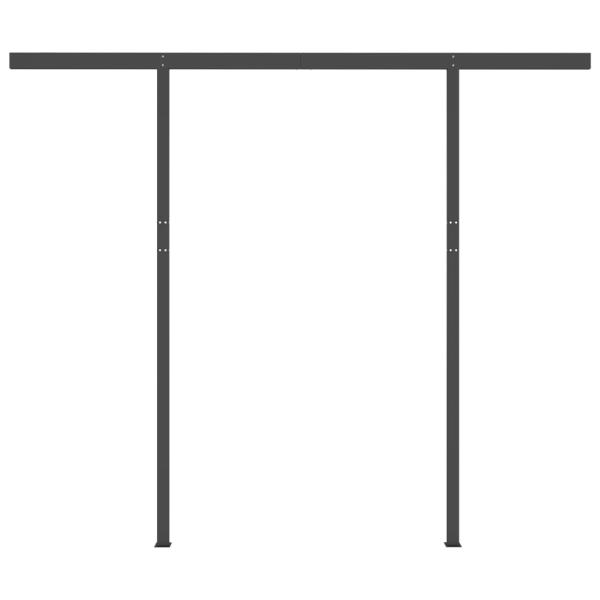 Markise Manuell Einziehbar mit Pfosten 3x2,5 m Orange Braun
