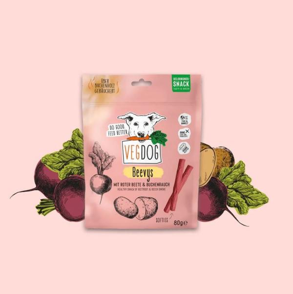 ARDEBO.de VEGDOG Beevys Rote Beete & Buchenrauch 80g   