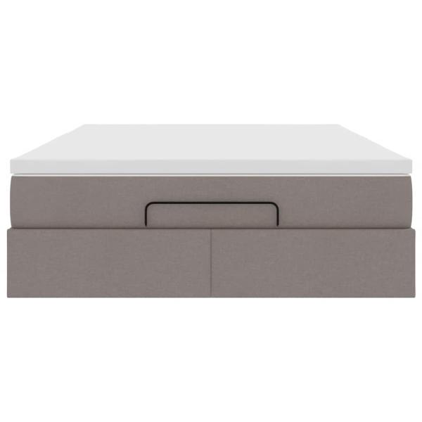 Ottoman-Bett mit Matratze Taupe 140x190 cm Stoff