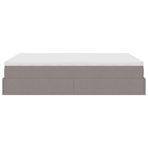 Ottoman-Bett mit Matratze Taupe 140x190 cm Stoff