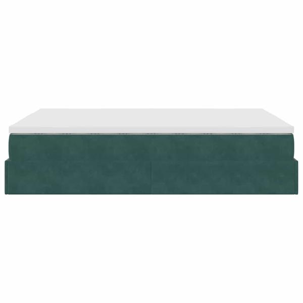 Ottoman-Bett mit Matratze Dunkelgrün 140x190 cm Samt