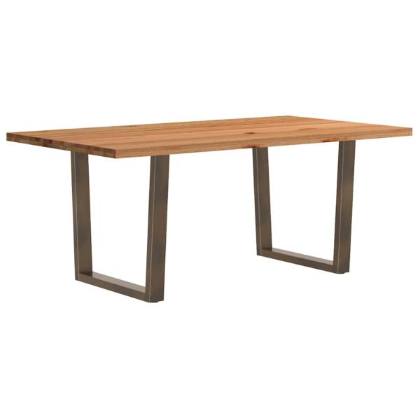 Esstisch mit Baumkanten 180x100x74 cm Massivholz Eiche