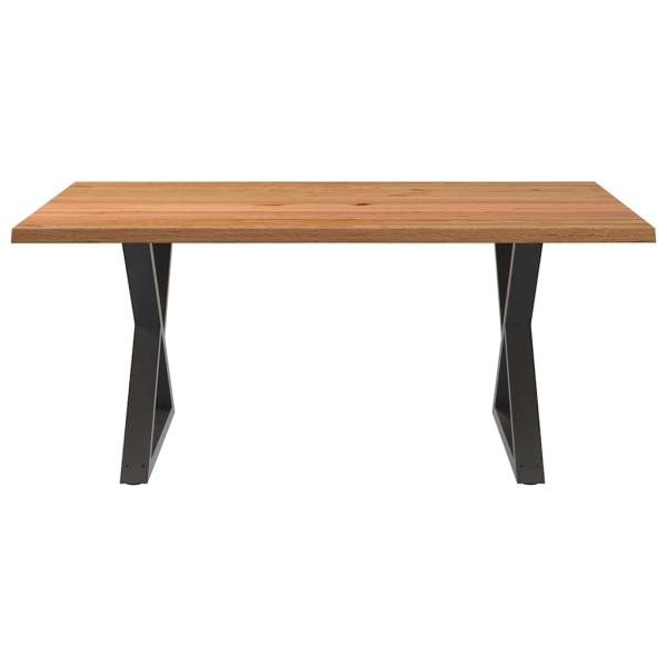 Esstisch mit Baumkanten Hellbraun 180x120x74cm Massivholz Eiche