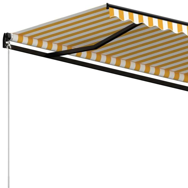 Markise Manuell Einziehbar 350x250 cm Gelb und Weiß