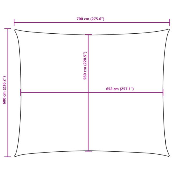 Sonnensegel Oxford-Gewebe Rechteckig 6x7 m Weiß