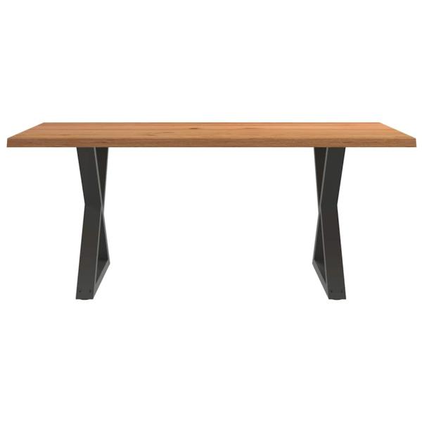 Esstisch mit Baumkanten Hellbraun 180x100x74cm Massivholz Eiche