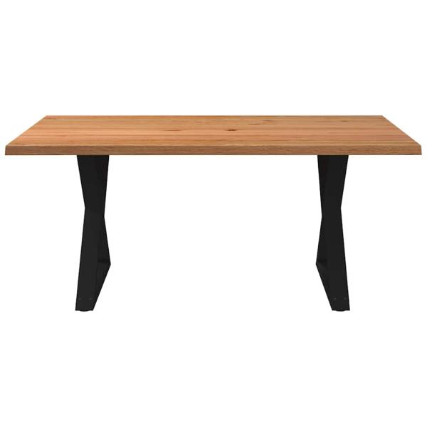 Esstisch mit Baumkanten Hellbraun 180x120x74cm Massivholz Eiche