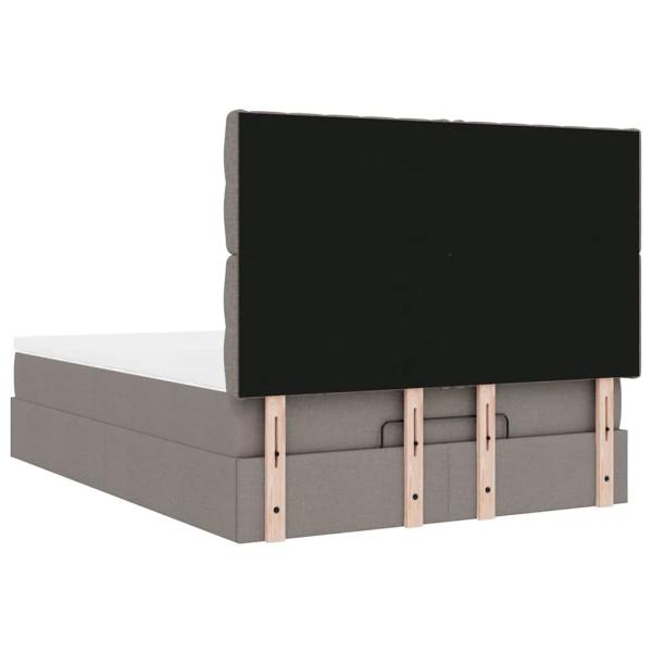 Ottoman-Bett mit Matratze Taupe 140x190 cm Stoff