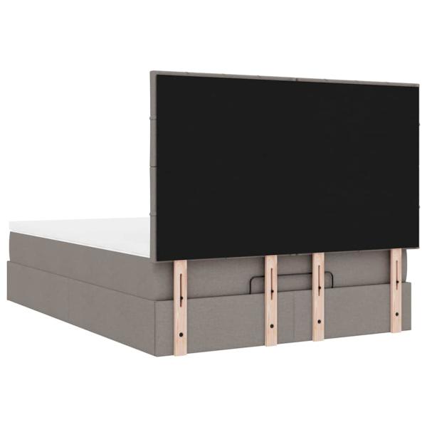 Ottoman-Bett mit Matratze Taupe 140x190 cm Stoff