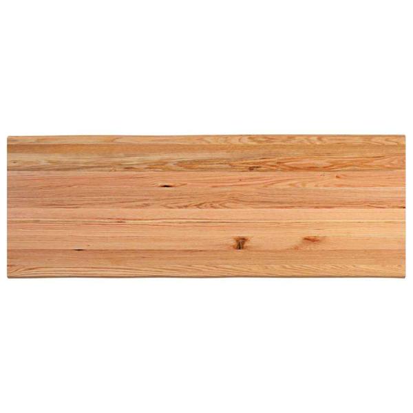 Esstisch mit Baumkanten Hellbraun 220x80x74 cm Massivholz Eiche