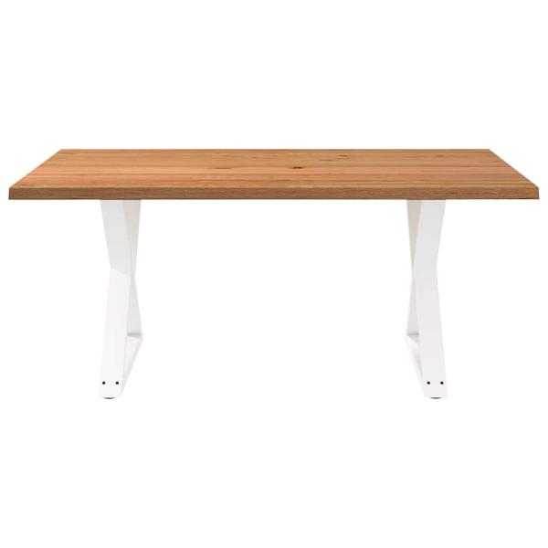 Esstisch mit Baumkanten Hellbraun 180x120x74cm Massivholz Eiche