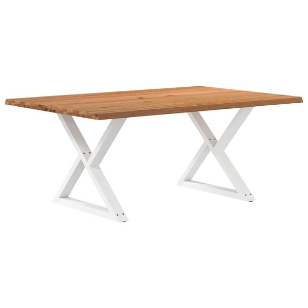 Esstisch mit Baumkanten Hellbraun 180x120x74cm Massivholz Eiche