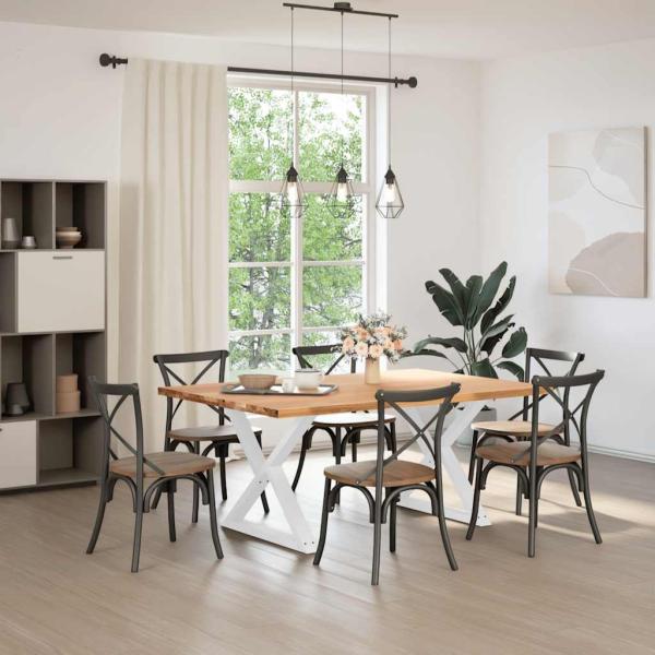 Esstisch Hellbraun 180x120x74 cm Massivholz Eiche Rechteckig
