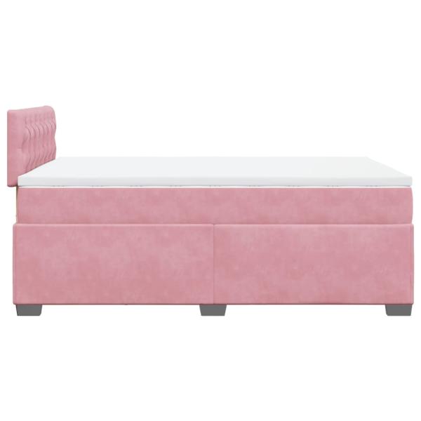 Boxspringbett mit Matratze Rosa 120x200 cm Samt