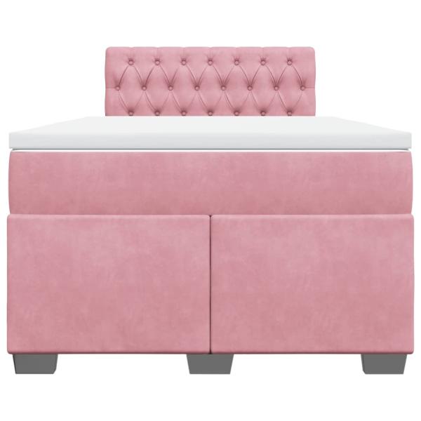 Boxspringbett mit Matratze Rosa 120x200 cm Samt