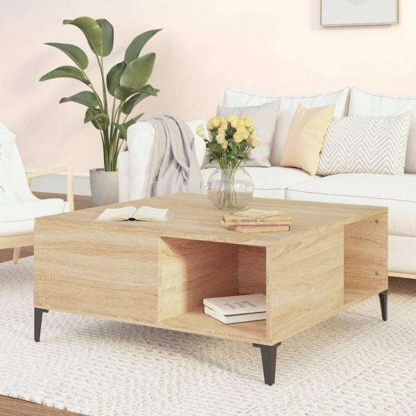 ARDEBO.de - Couchtisch Sonoma-Eiche 80x80x36,5 cm Holzwerkstoff