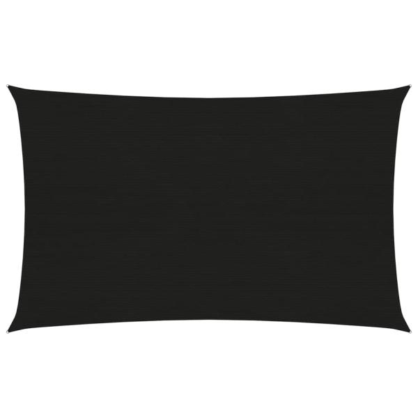 Sonnensegel 160 g/m² Schwarz 4x6 m HDPE