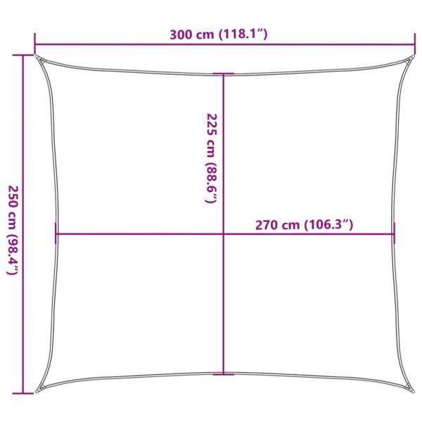 Sonnensegel 160 g/m² Rechteckig Sandfarbe 2,5x3 m HDPE