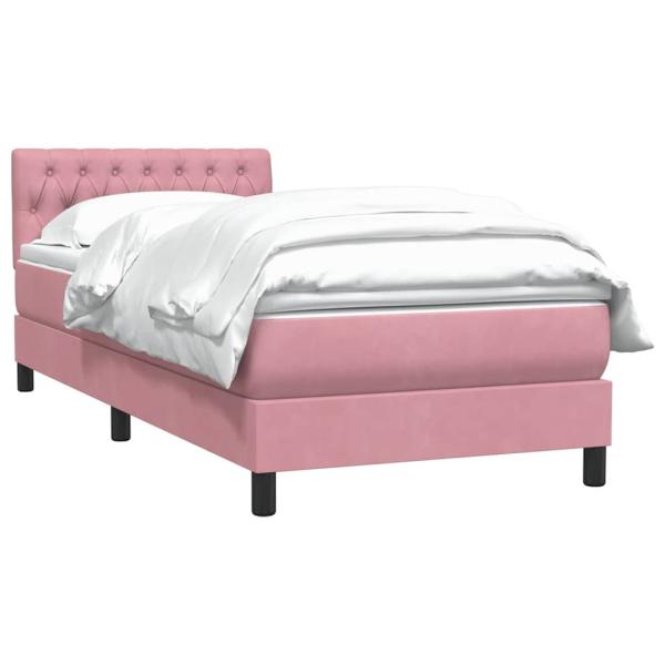 Boxspringbett mit Matratze Rosa 90x210 cm Samt