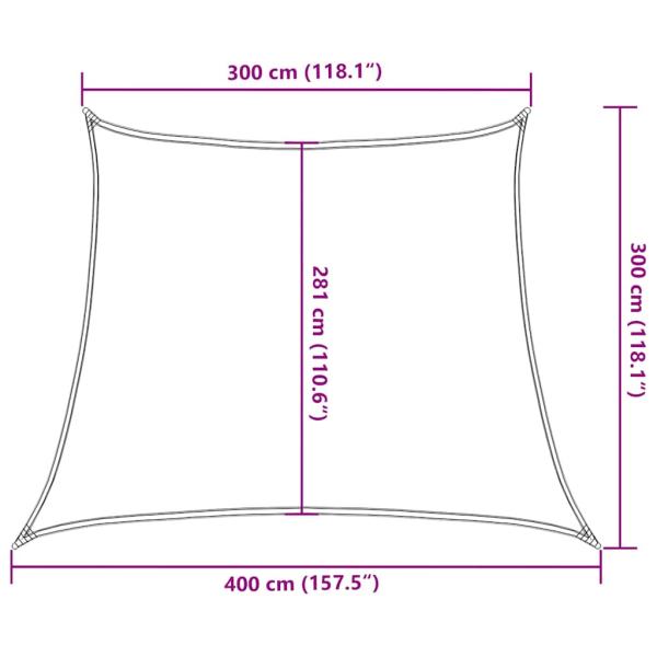 Sonnensegel 160 g/m² Trapezform Orange 3/4x3 m HDPE