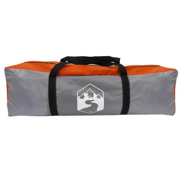 Tunnelzelt 3 Personen Grau und Orange Wasserdicht