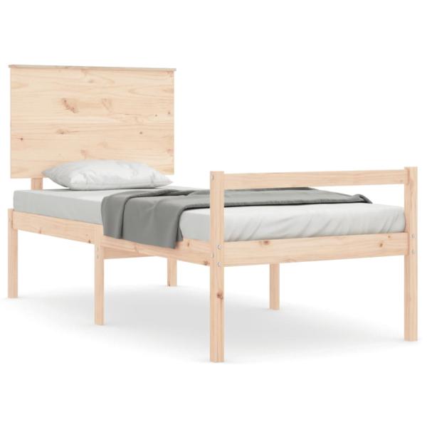 Seniorenbett mit Kopfteil 100x200 cm Massivholz