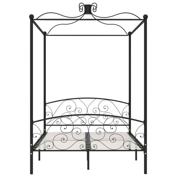 Himmelbett-Gestell Schwarz Metall 120 x 200 cm