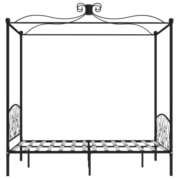 Himmelbett-Gestell Schwarz Metall 120 x 200 cm