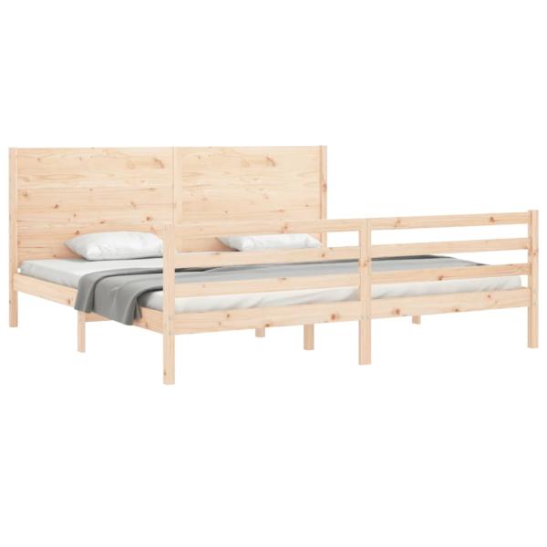 Massivholzbett mit Kopfteil 200x200 cm