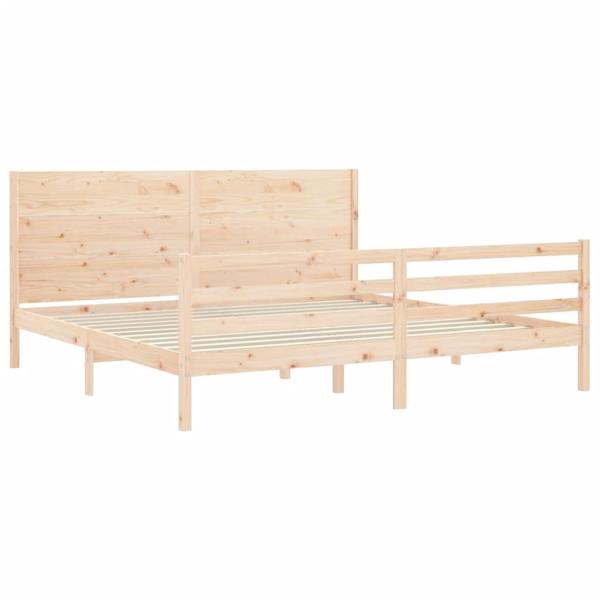 Massivholzbett mit Kopfteil 200x200 cm
