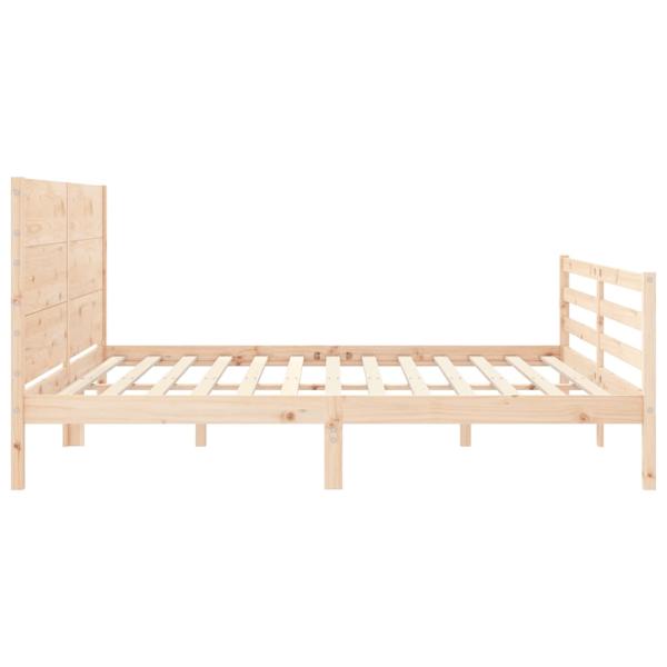 Massivholzbett mit Kopfteil 200x200 cm