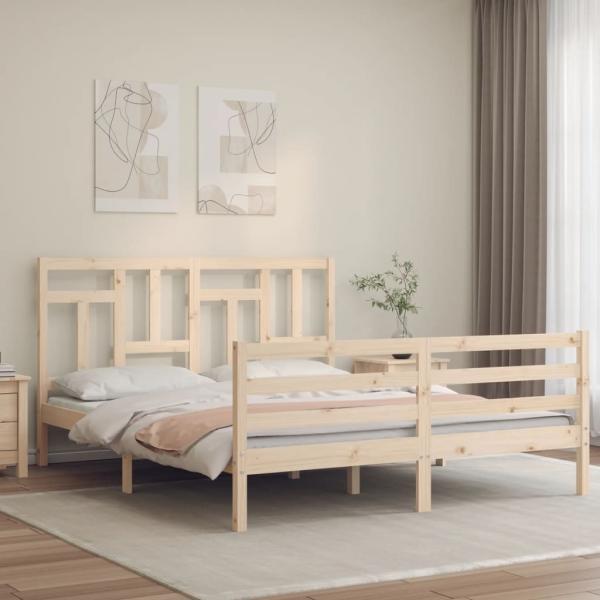 ARDEBO.de - Massivholzbett mit Kopfteil 160x200 cm