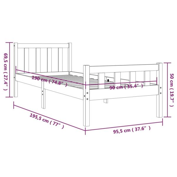 Massivholzbett 90x190 cm