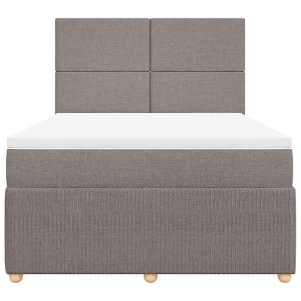 Boxspringbett mit Matratze Taupe 140x190 cm Stoff