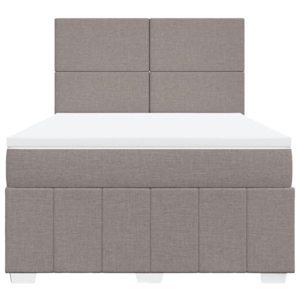 Boxspringbett mit Matratze Taupe 140x190 cm Stoff
