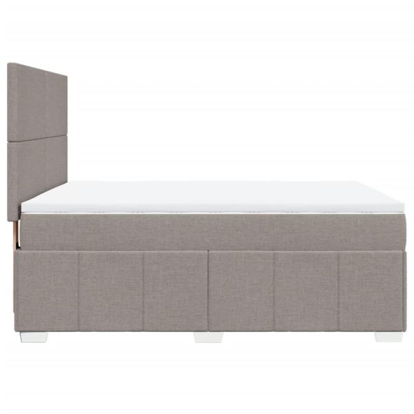 ARDEBO.de - Boxspringbett mit Matratze Taupe 140x190 cm Stoff