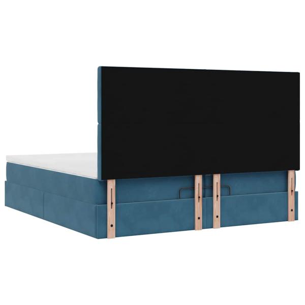 Ottoman-Bett mit Matratzen & LED Dunkelblau 200x200 cm Samt