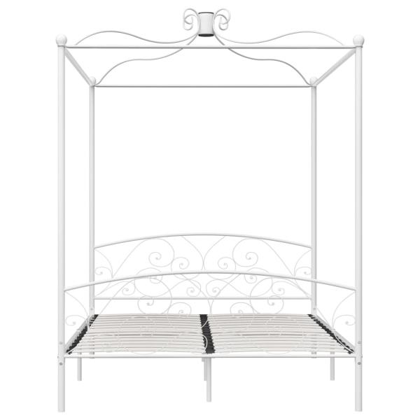Himmelbett-Gestell Weiß Metall 160 x 200 cm