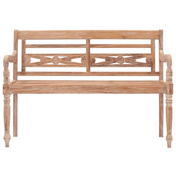 Batavia-Bank 120 cm Weiß Massivholz Teak
