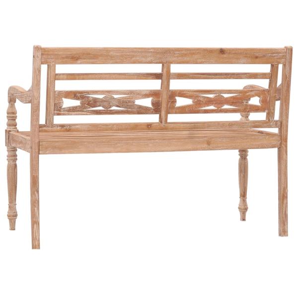 Batavia-Bank 120 cm Weiß Massivholz Teak