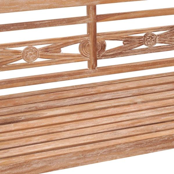 Batavia-Bank 120 cm Weiß Massivholz Teak